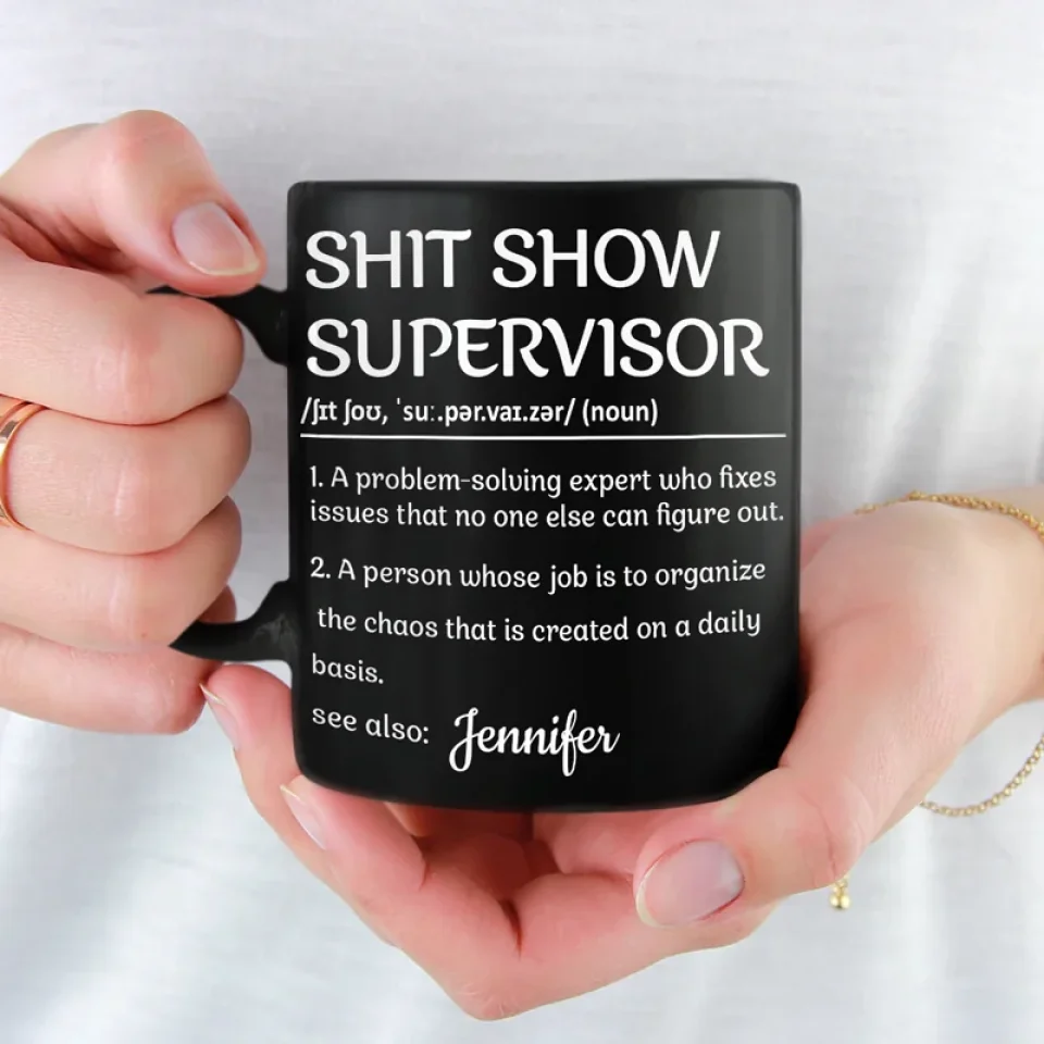 The Cool-Headed Problem Solver - Coworker Personalized Custom Black Mug - Christmas Gift For Coworkers, Work Friends, Colleagues - Image 3