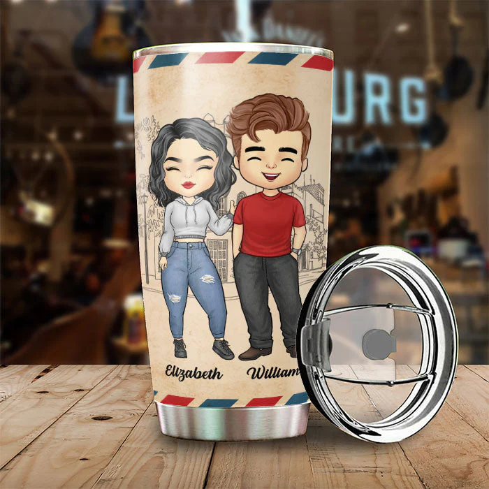 The Day I Met You, I Found My Missing Piece - Gift For Couples, Personalized Tumbler - Image 4