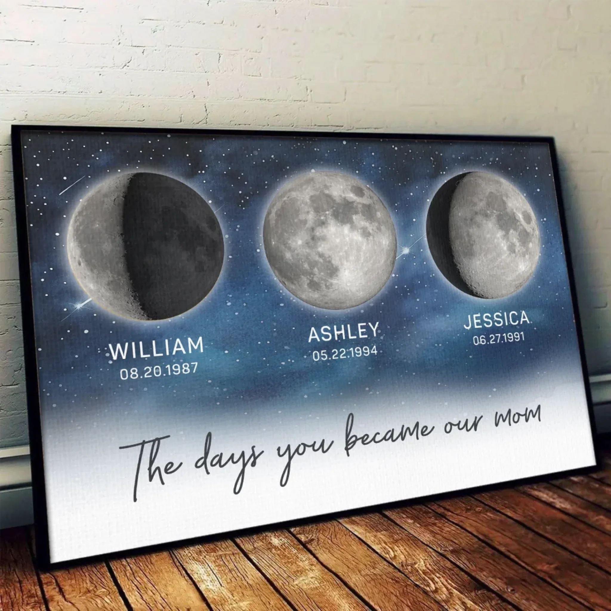 The Days You Became A Mom, Written In The Stars - Family Personalized Custom Horizontal Poster - Mother's Day, Gift For Mom - Image 4