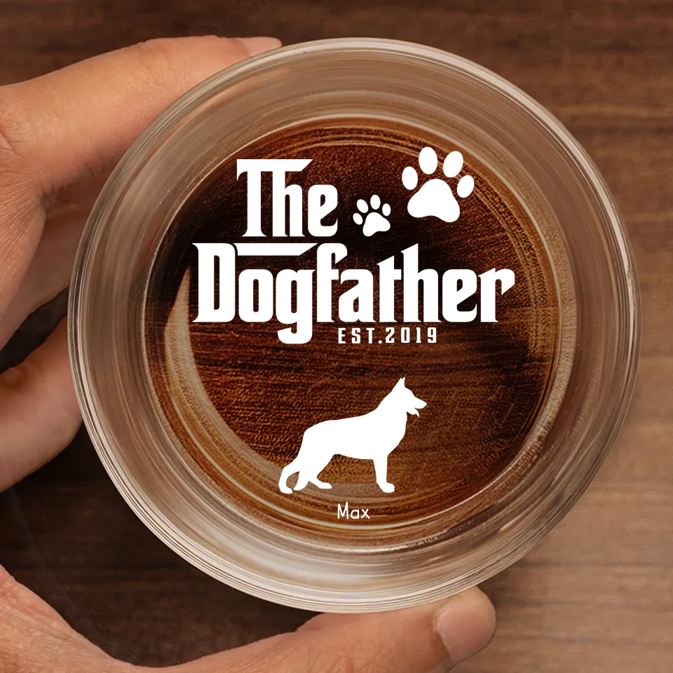 The Dogfather - Dog Personalized Custom Whiskey Glass - Gift For Pet Owners, Pet Lovers - Image 2