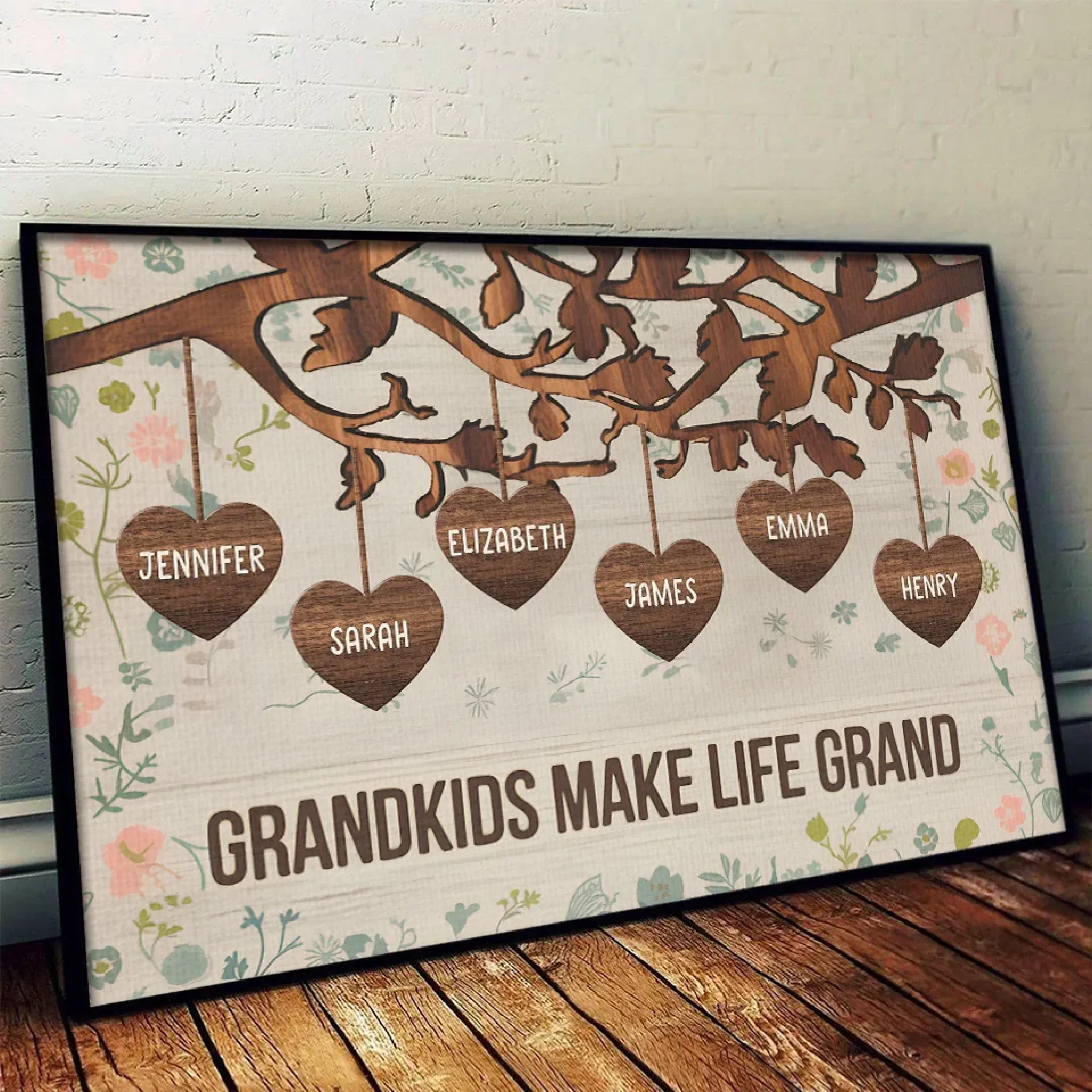The Essence Of Family Is Love - Family Personalized Custom Horizontal Poster - Gift For Mom, Grandma - Image 4