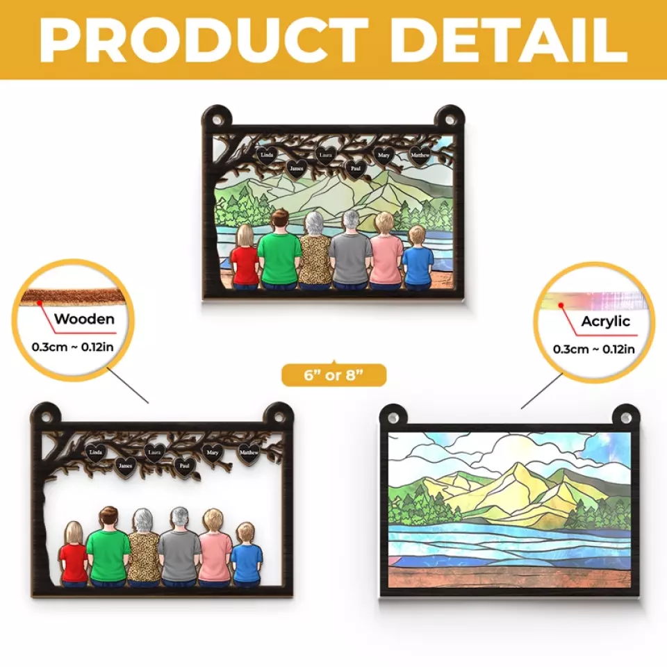The Family Is One Of Nature's Masterpieces - Family Personalized Window Hanging Suncatcher - Gift For Family Members - Image 5