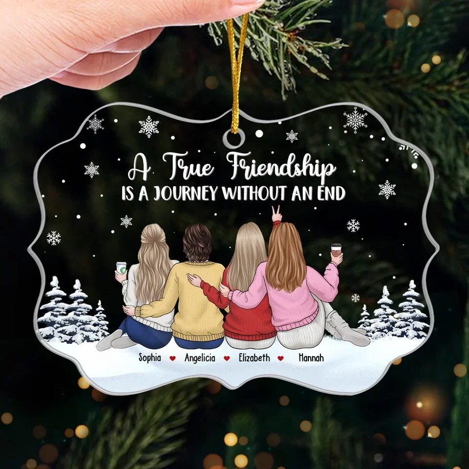 The Girls Always Better Together - Bestie Personalized Custom Ornament - Acrylic Benelux Shaped - Christmas Gift For Best Friends, BFF, Sisters - Image 4