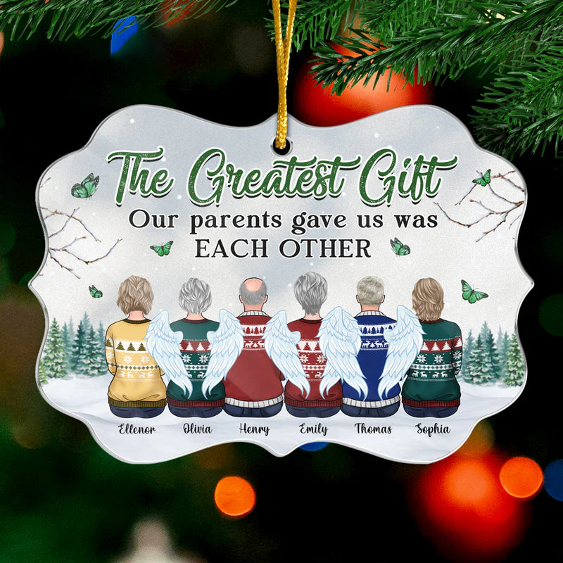 The Greatest Gift For Christmas - Family Personalized Custom Ornament - Acrylic Benelux Shaped - Christmas Gift For Family Members - Image 2