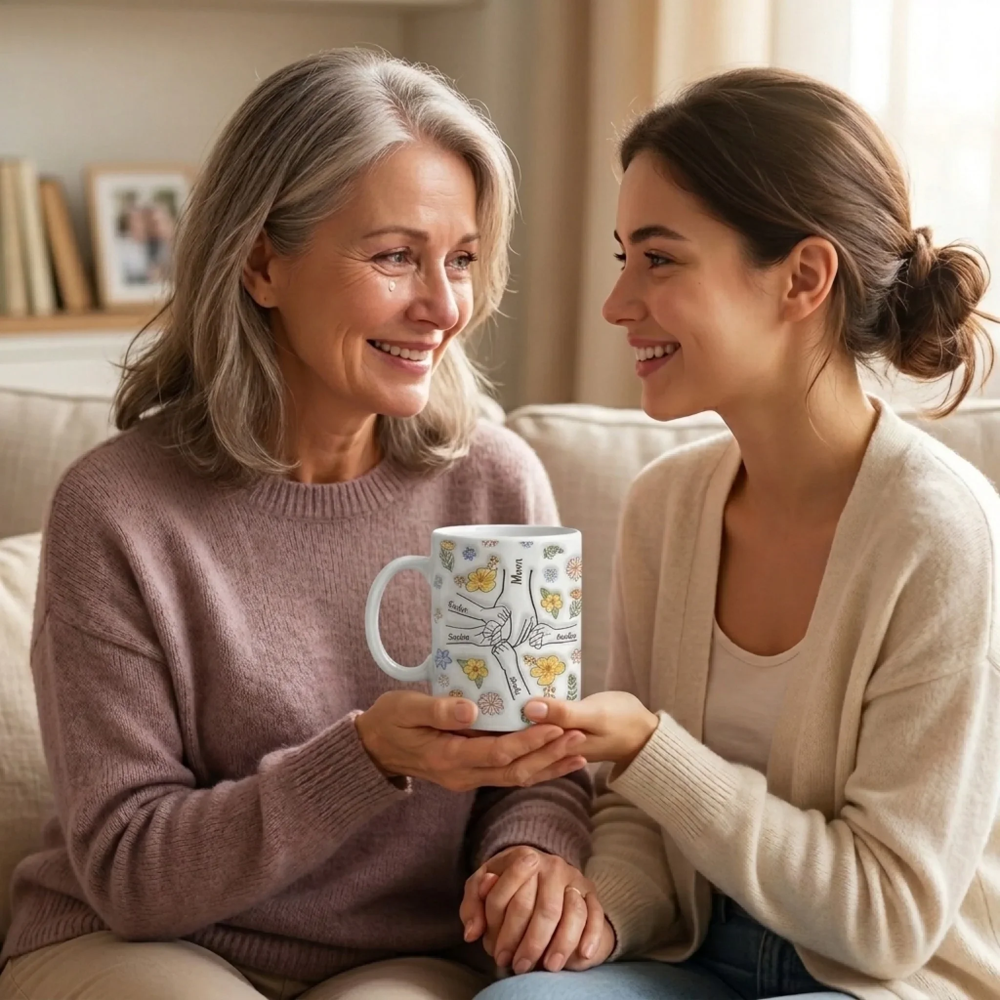 The Heart Of The Family, The glue That Holds Us Together - Family Personalized Custom 3D Inflated Effect Printed Mug - Gift For Mom, Grandma - Image 2