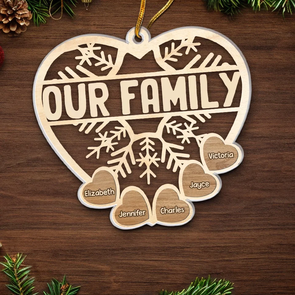 The Holidays Are A Time For Family - Family Personalized Custom Ornament - Acrylic Custom Shaped - Christmas Gift For Family Members - Image 5