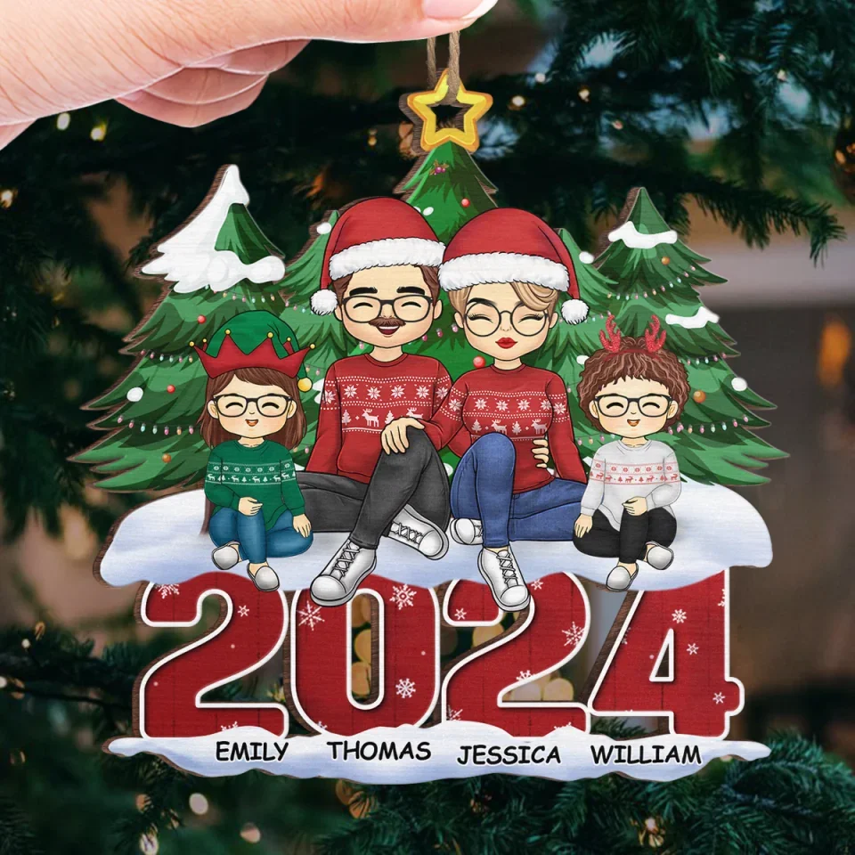 The Holidays Are A Time For Family - Family Personalized Custom Ornament - Wood Custom Shaped - Christmas Gift For Family Members - Image 4