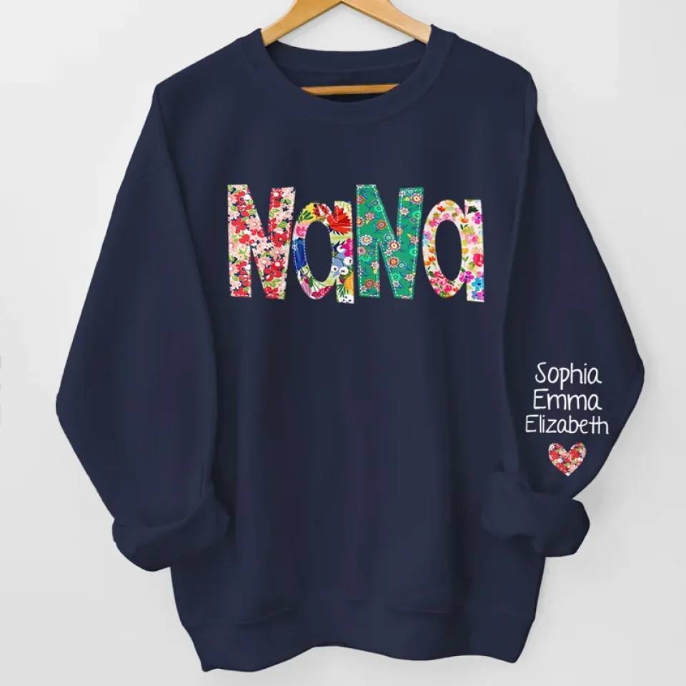 The Influence Of A Mother’s Love Is Endless - Family Personalized Custom Unisex Sweatshirt With Design On Sleeve - Christmas Gift For Mom, Grandma - Image 3