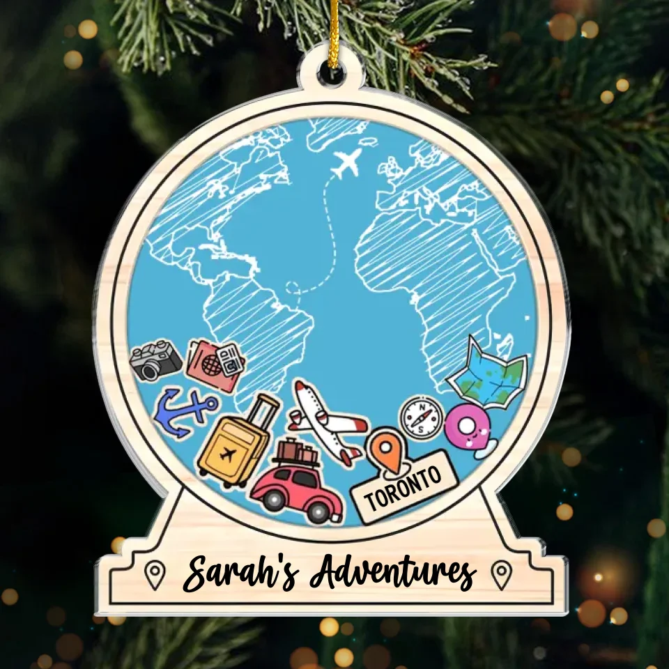 The Journey Itself Is My Home - Travel Personalized Custom Ornament - Acrylic Custom Shaped - Christmas Gift For Family Members, Gift For Adventure Travel Lovers - Image 2