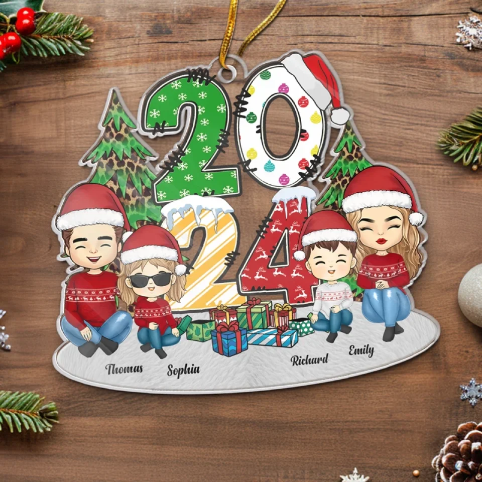 The Joy Of Christmas Is Family Gathered Near - Family Personalized Custom Ornament - Acrylic Custom Shaped - Christmas Gift For Family Members - Image 5