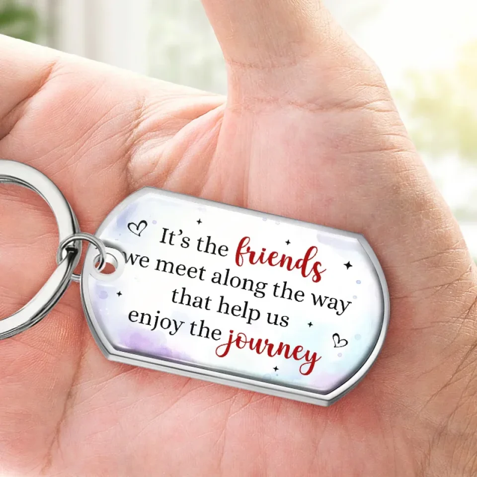 The Language Of Friendship Is Not Words But Meanings - Bestie Personalized Custom Keychain - Gift For Best Friends, BFF, Sisters - Image 3