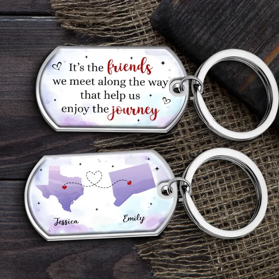 The Language Of Friendship Is Not Words But Meanings - Bestie Personalized Custom Keychain - Gift For Best Friends, BFF, Sisters - Image 4