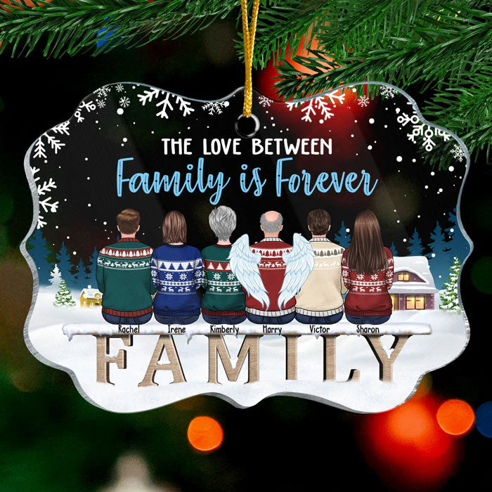 The Love Between Family Is Forever - Personalized Custom Benelux Shaped Acrylic Christmas Ornament - Gift For Family, Christmas Gift - Image 2