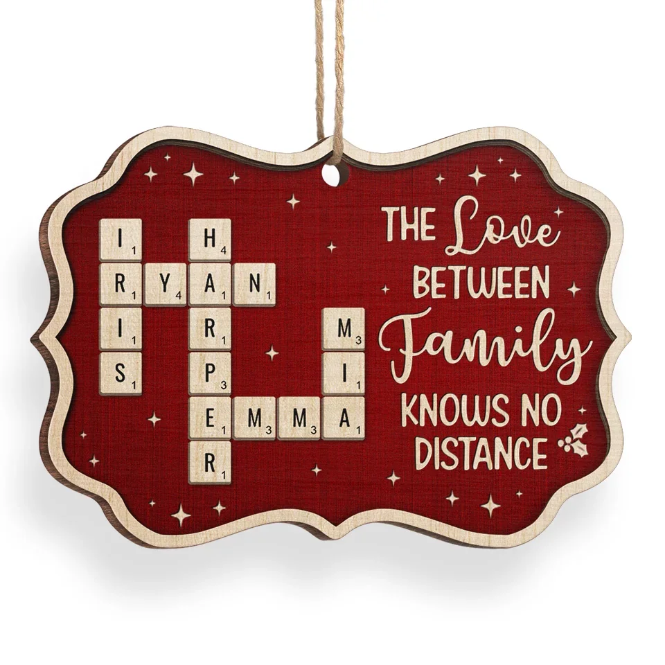 The Love Between Family Knows No Distance - Family Personalized Custom Ornament - Wood Benelux Shaped - Christmas Gift For Family Members - Image 3