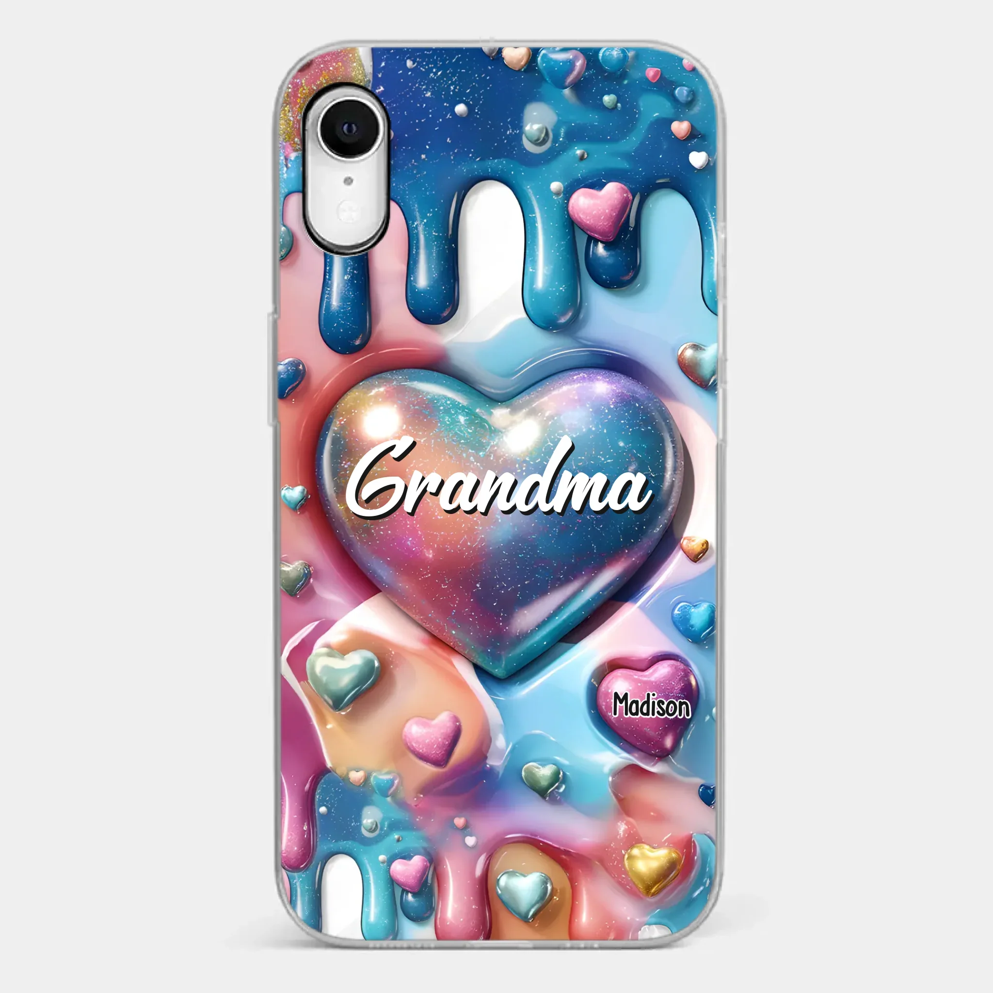 The Love For Grandkids Fills Your Heart Endlessly - Family Personalized Custom 3D Inflated Effect Printed Clear Phone Case - Gift For Mom, Grandma - Image 25