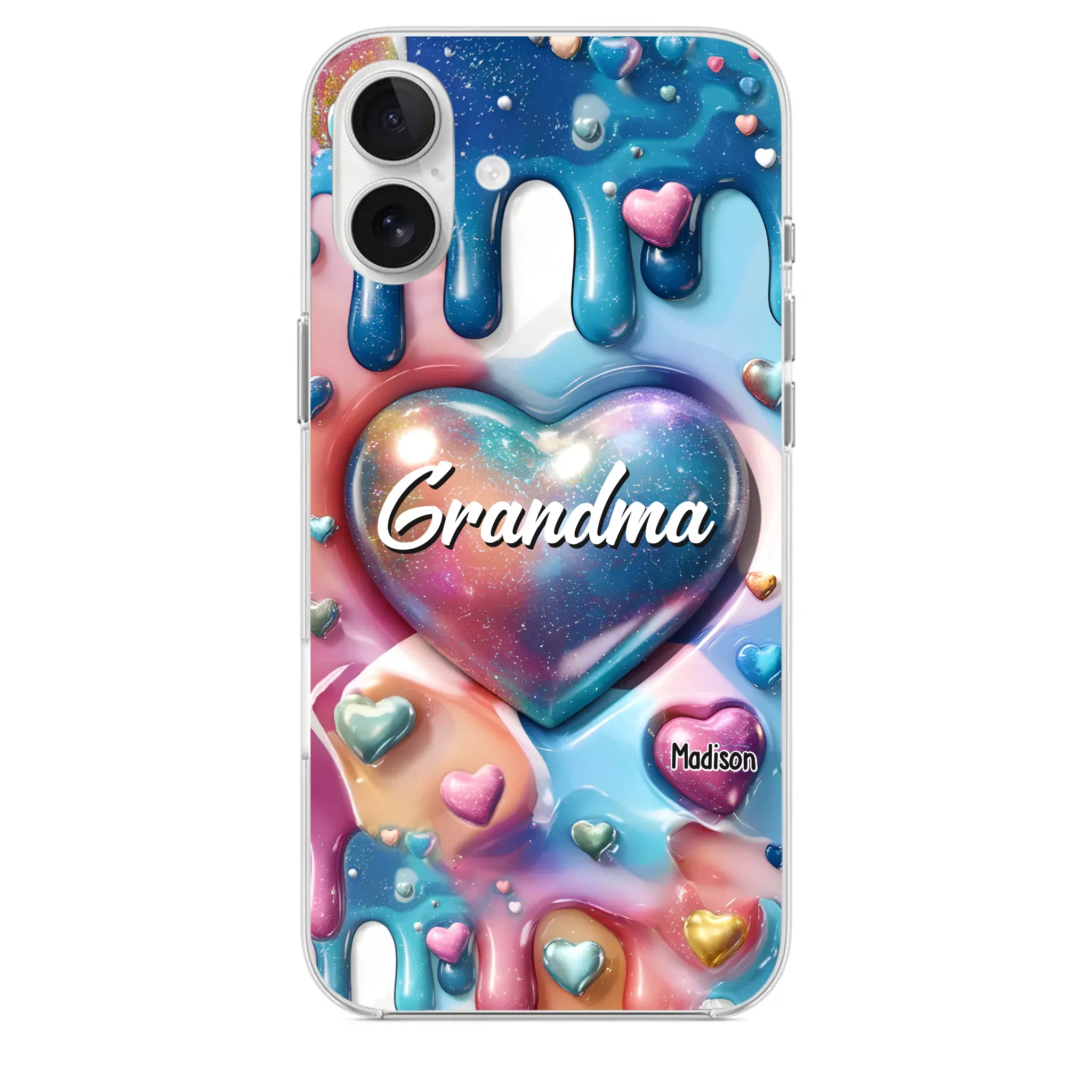 The Love For Grandkids Fills Your Heart Endlessly - Family Personalized Custom 3D Inflated Effect Printed Clear Phone Case - Gift For Mom, Grandma - Image 29