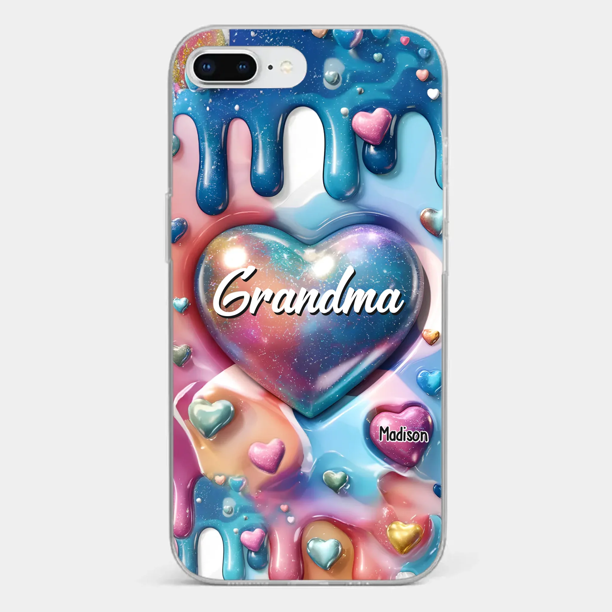 The Love For Grandkids Fills Your Heart Endlessly - Family Personalized Custom 3D Inflated Effect Printed Clear Phone Case - Gift For Mom, Grandma - Image 4