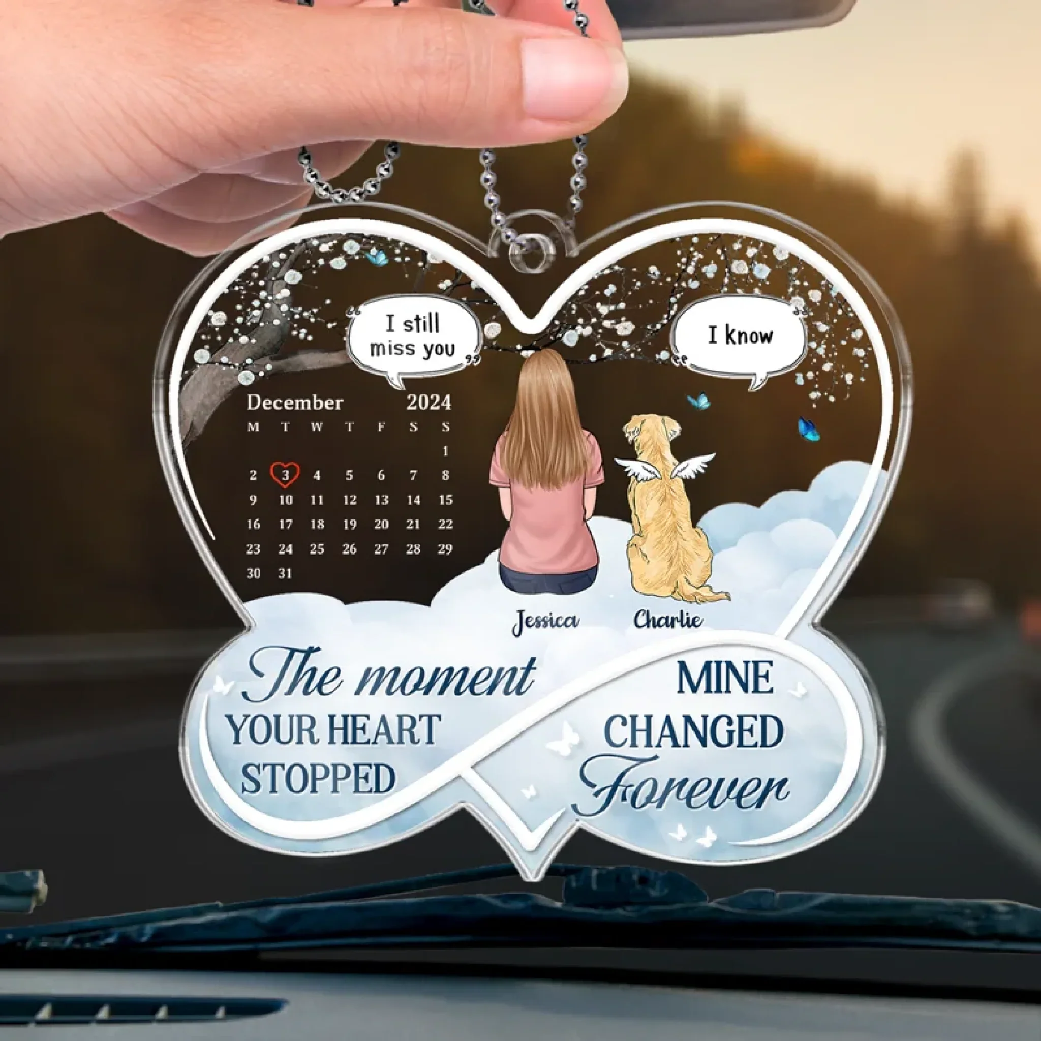 The Love Of A Pet Will Always Be Remembered - Memorial Personalized Custom Car Ornament - Acrylic Custom Shaped - Sympathy Gift For Pet Owners, Pet Lovers - Image 4