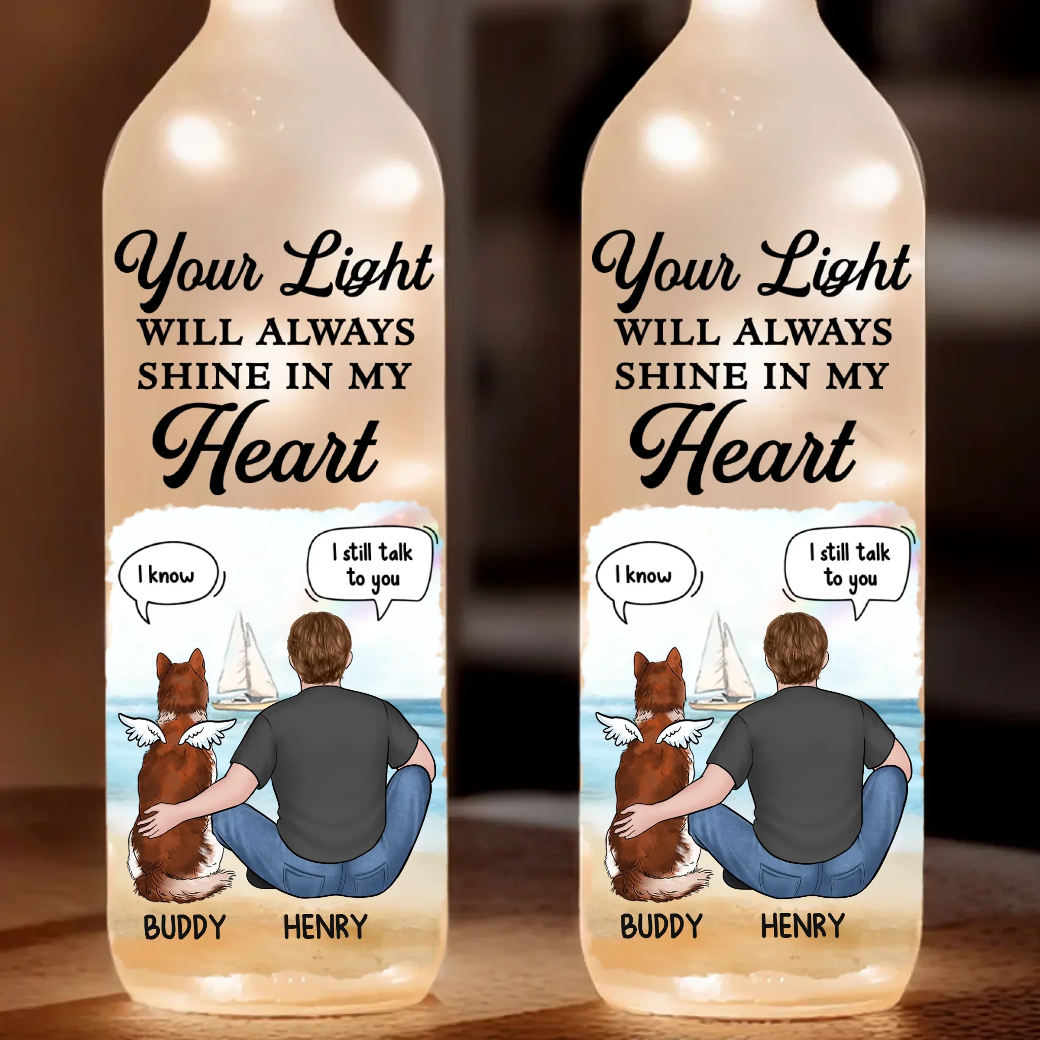 The Love You Gave Me Will Never Fade - Memorial Personalized Custom Bottle Lamp - Sympathy Gift For Pet Owners, Pet Lovers - Image 2
