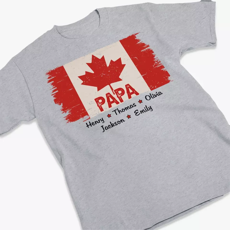 The Maple Leaf, Etched Into My Being - Family Personalized Custom Unisex T-shirt, Hoodie, Sweatshirt - Father's Day, Gift For Dad, Grandpa - Image 3