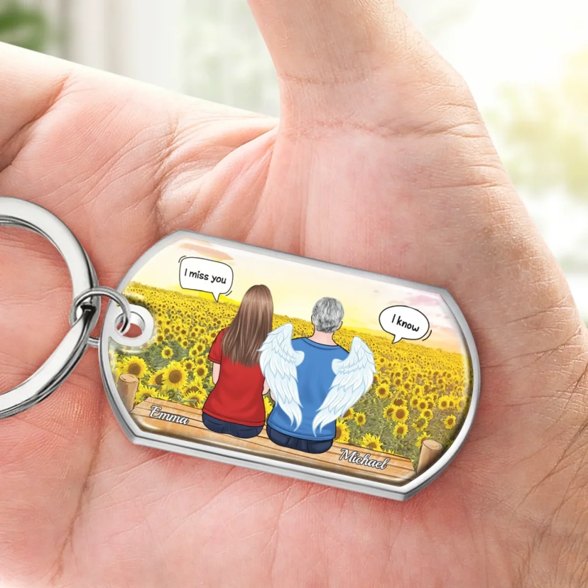The Moment Your Heart Stopped, Mine Changed Forever - Memorial Personalized Custom Keychain - Sympathy Gift For Family Members - Image 3