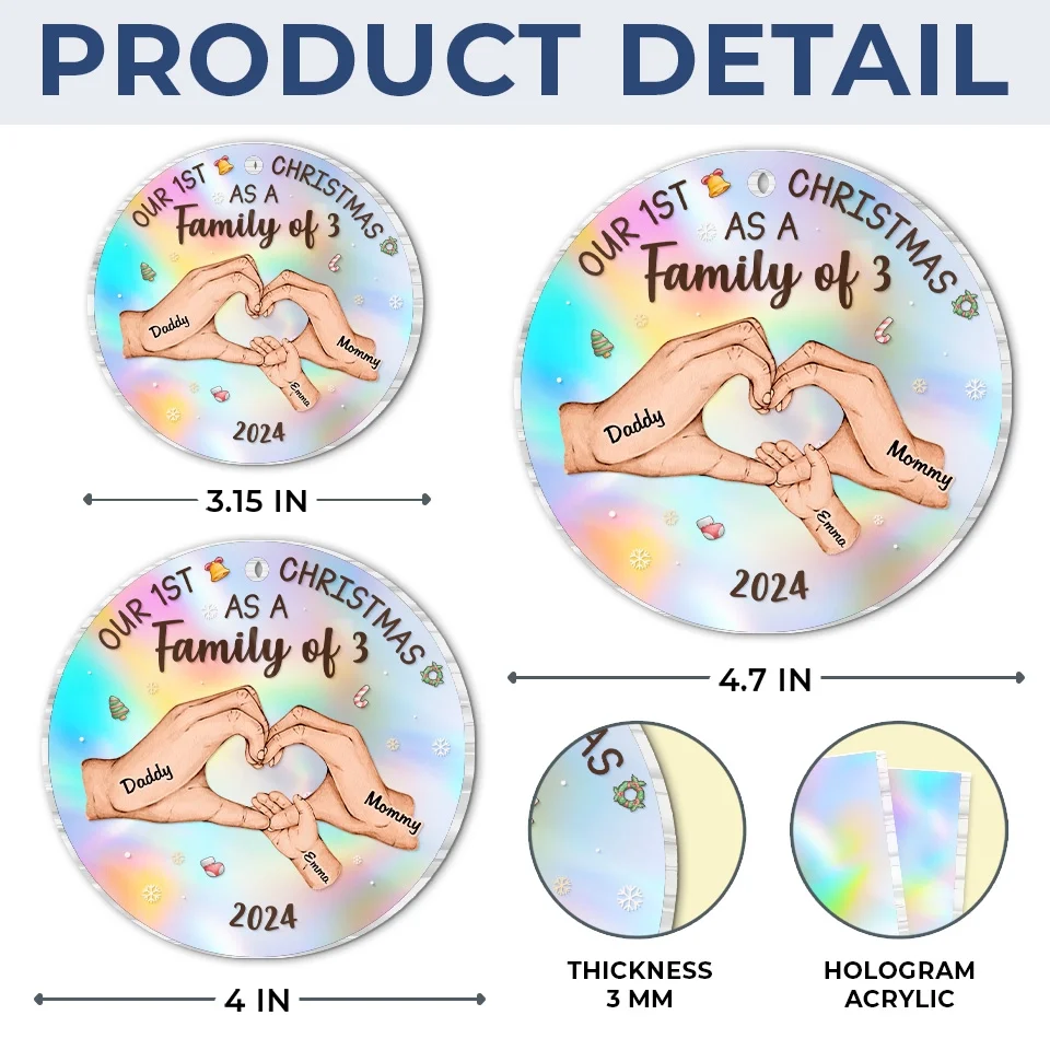 The Most Important Thing In The World Is Family And Love - Family Personalized Custom Hologram Ornament - Christmas Gift For Family Members - Image 4
