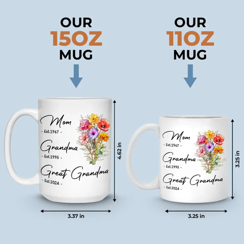 The Most Important Time Is Family Time - Family Personalized Custom Mug - Gift For Mom, Grandma - Image 5