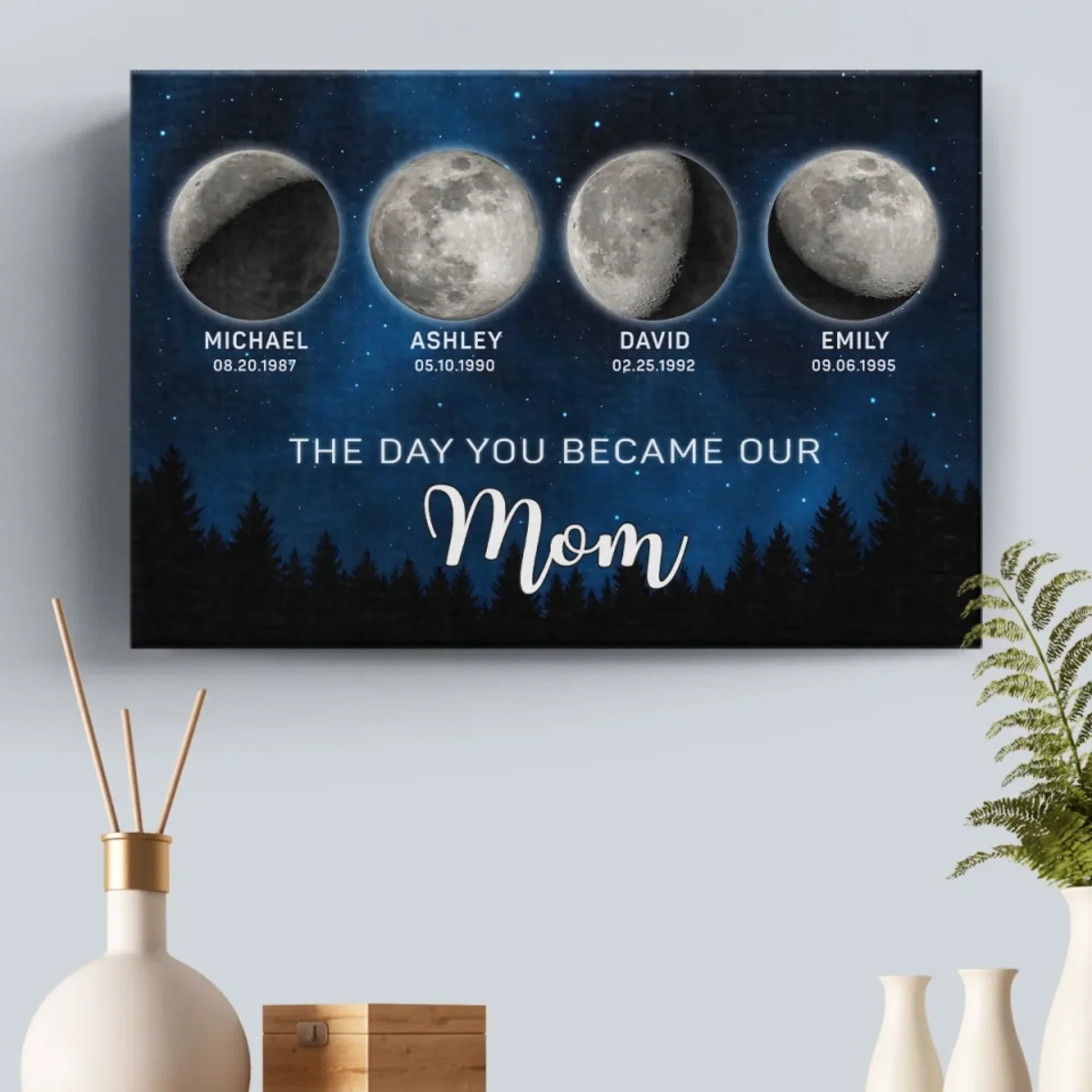 The Night The Stars Brought Us To You - Family Personalized Custom Horizontal Canvas - Mother's Day, Gift For Mom, Grandma - Image 7
