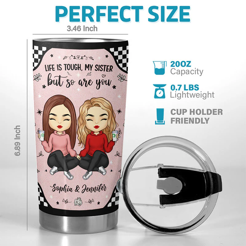 The One Who Needs You Till The End - Bestie Personalized Custom Tumbler - Gift For Best Friends, BFF, Sisters - Image 2