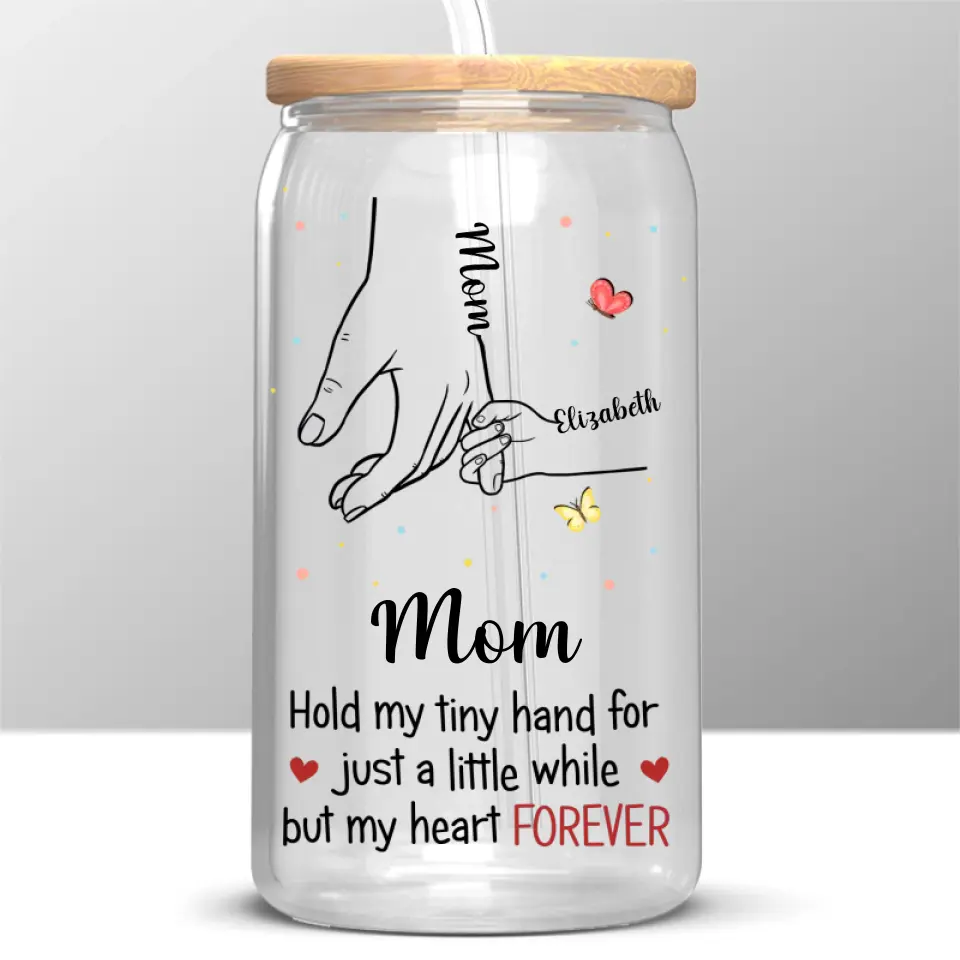 The Only Love That I Really Believe In - Family Personalized Custom Glass Cup, Iced Coffee Cup - Mother's Day, Gift For Mom, Grandma - Image 2