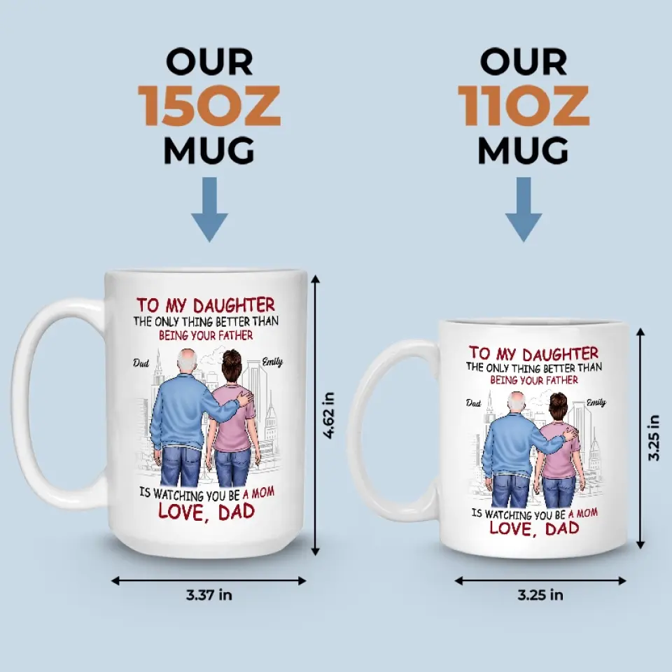 The Only Thing Better Than Being Your Father Is Watching You Be A Mom - Family Personalized Custom Mug - Gift For Daughter, Granddaughter - Image 5