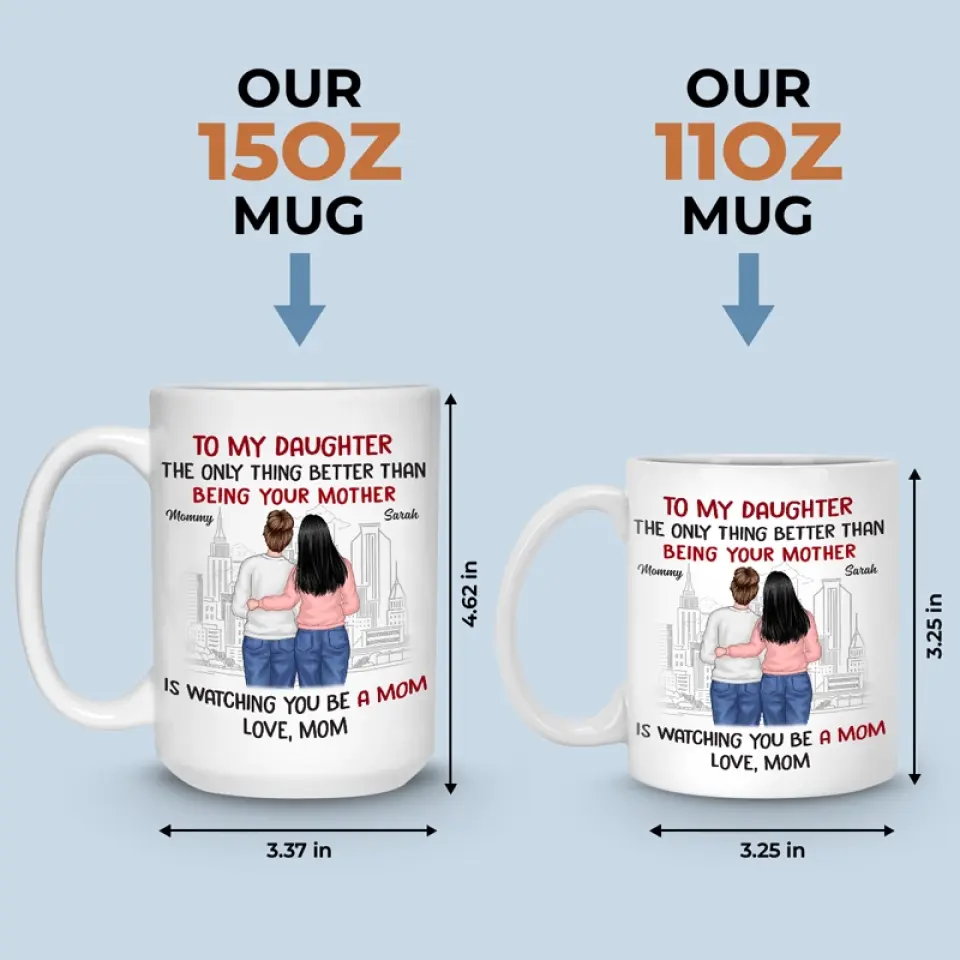 The Only Thing Better Than Being Your Mother Is Watching You Be A Mom - Family Personalized Custom Mug - Gift For Daughter - Image 5