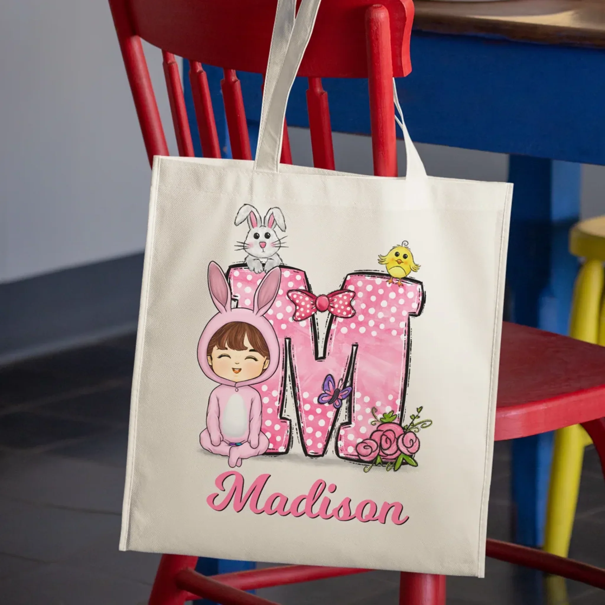 The Perfect Easter Basket Alternative - Family Personalized Custom Tote Bag - Easter Gift For Family Members - Image 4