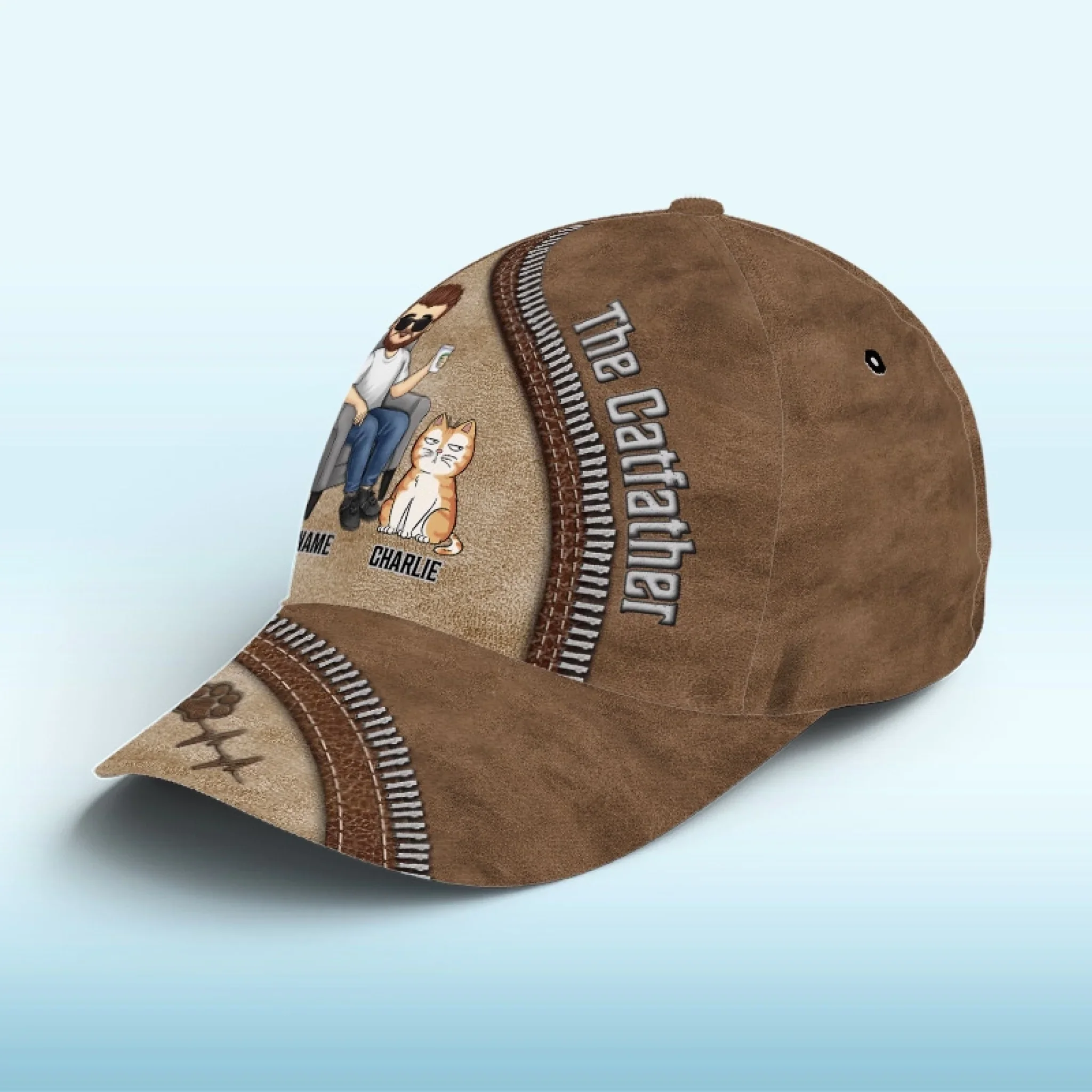 The Phrase ‘Domestic Cat’ Is An Oxymoron - Cat Personalized Custom Hat, All Over Print Classic Cap - Father's Day, Gift For Dad, Grandpa - Image 3