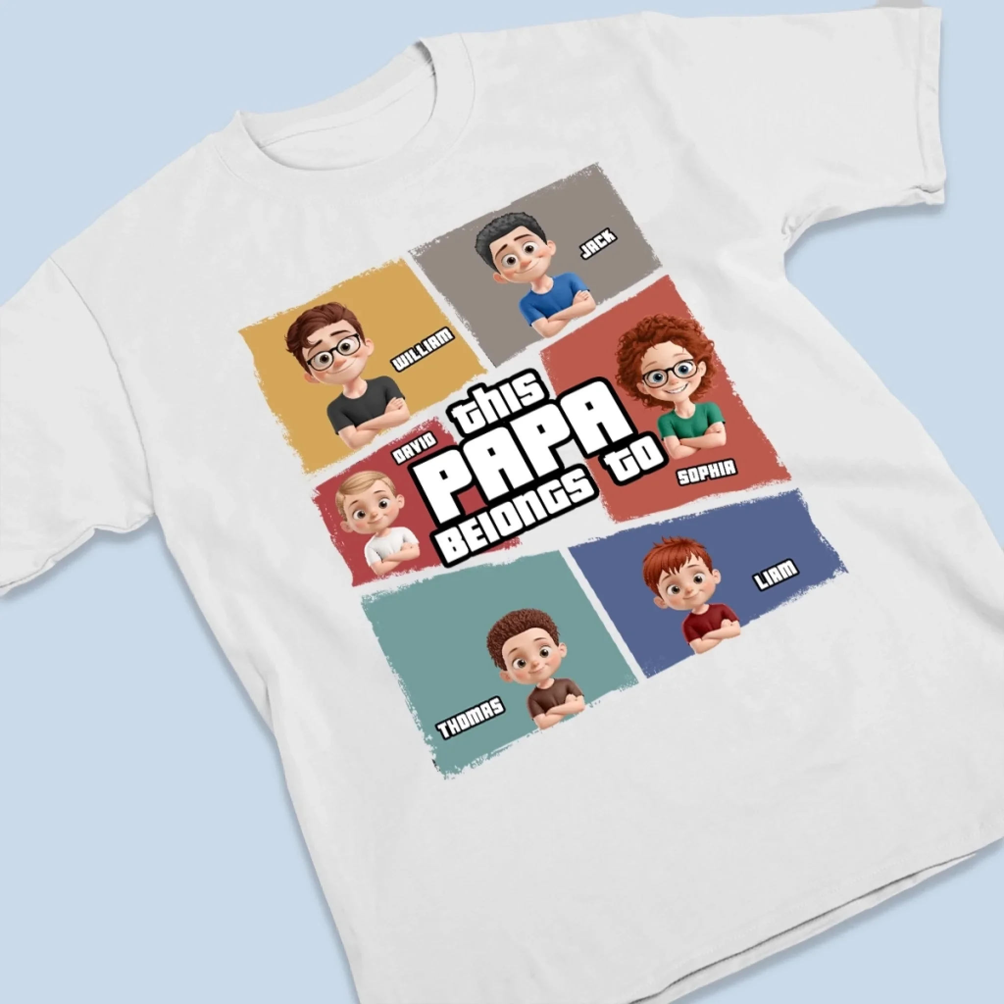 The Reason Papa Smiles - Family Personalized Custom Unisex T-shirt, Premium T-shirt, Hoodie -  Father's Day, Gift For Dad, Grandpa - Image 3