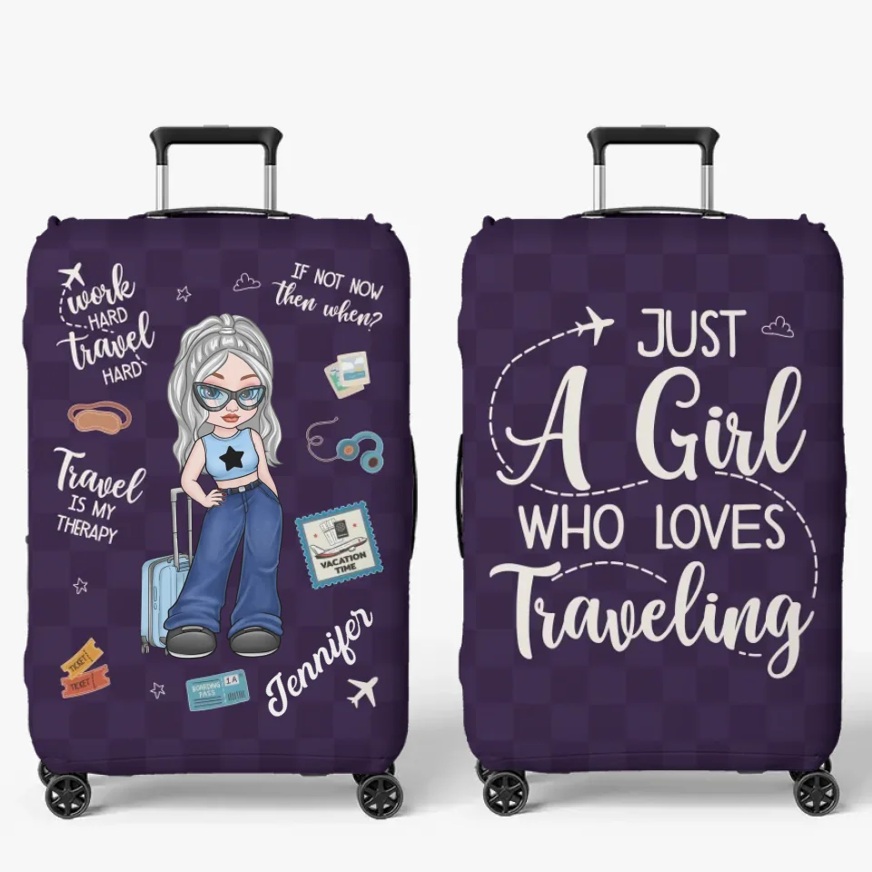 The Sky Is Calling And I Must Go - Travel Personalized Custom Luggage Cover - Summer Vacation Gift, Gift For Adventure Travel Lovers - Image 2
