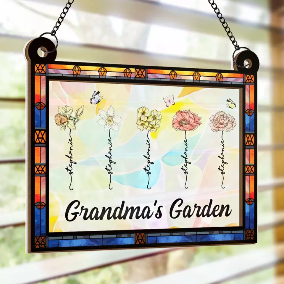 The True Power Behind The Power - Family Personalized Window Hanging Suncatcher - Gift For Mom, Grandma - Image 4