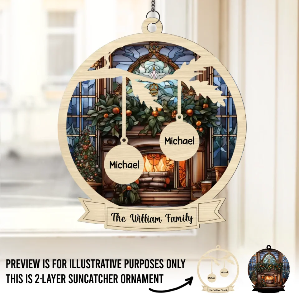 The Warmth Of Family Is The True Spirit Of Christmas - Family Personalized Window Hanging Suncatcher - Christmas Gift For Family Members - Image 2