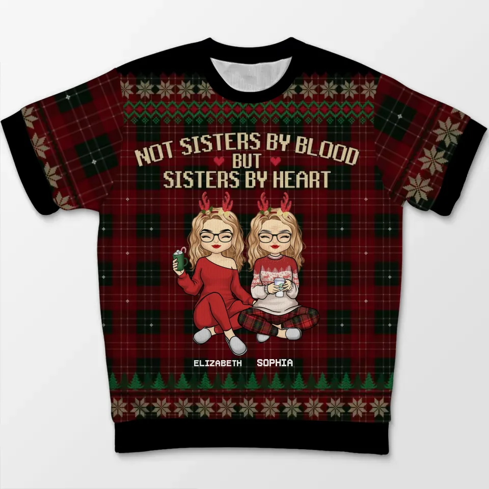 There Is No Greater Gift Than Friendship - Bestie Personalized Custom All Over Print Adult Short Sleeve Sweater - Christmas Gift For Best Friends, BFF, Sisters - Image 2