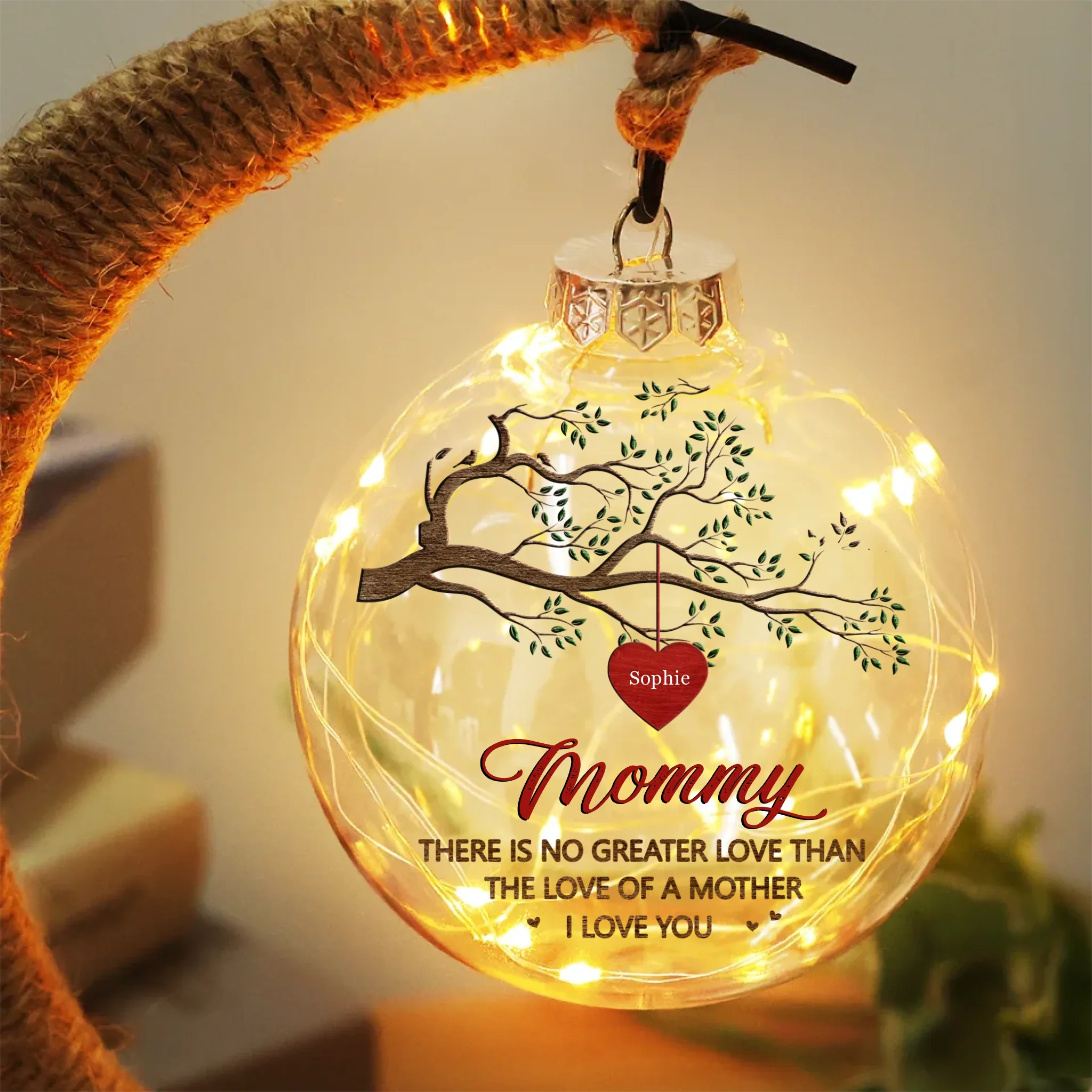 There Is No Greater Love Than The Love Of A Mother - Family Personalized Custom Moon Lamp Light - Mother's Day, Gift For Mom, Grandma - Image 2
