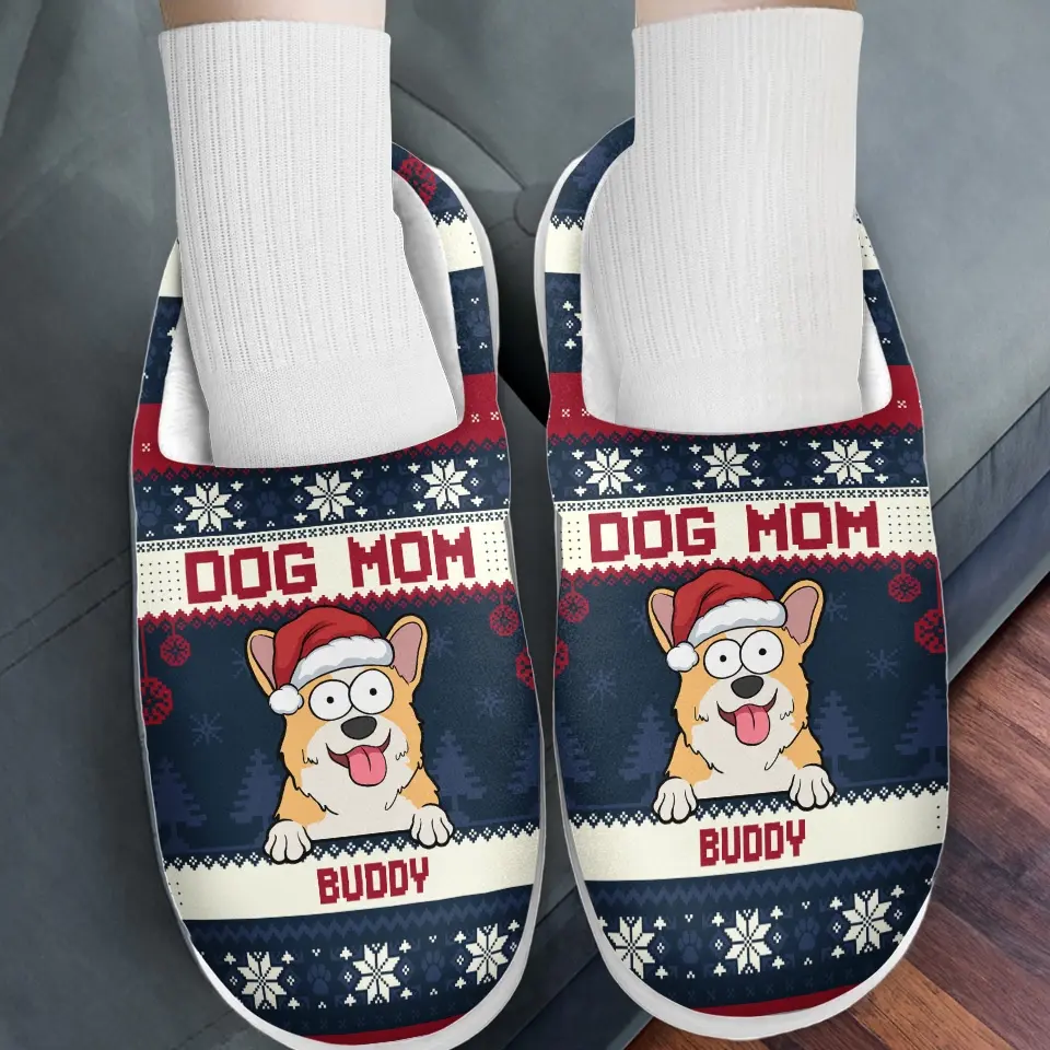 These Pets Are Ready To Sleigh The Day - Dog & Cat Personalized Custom Fluffy Slippers - Christmas Gift For Pet Owners, Pet Lovers - Image 3