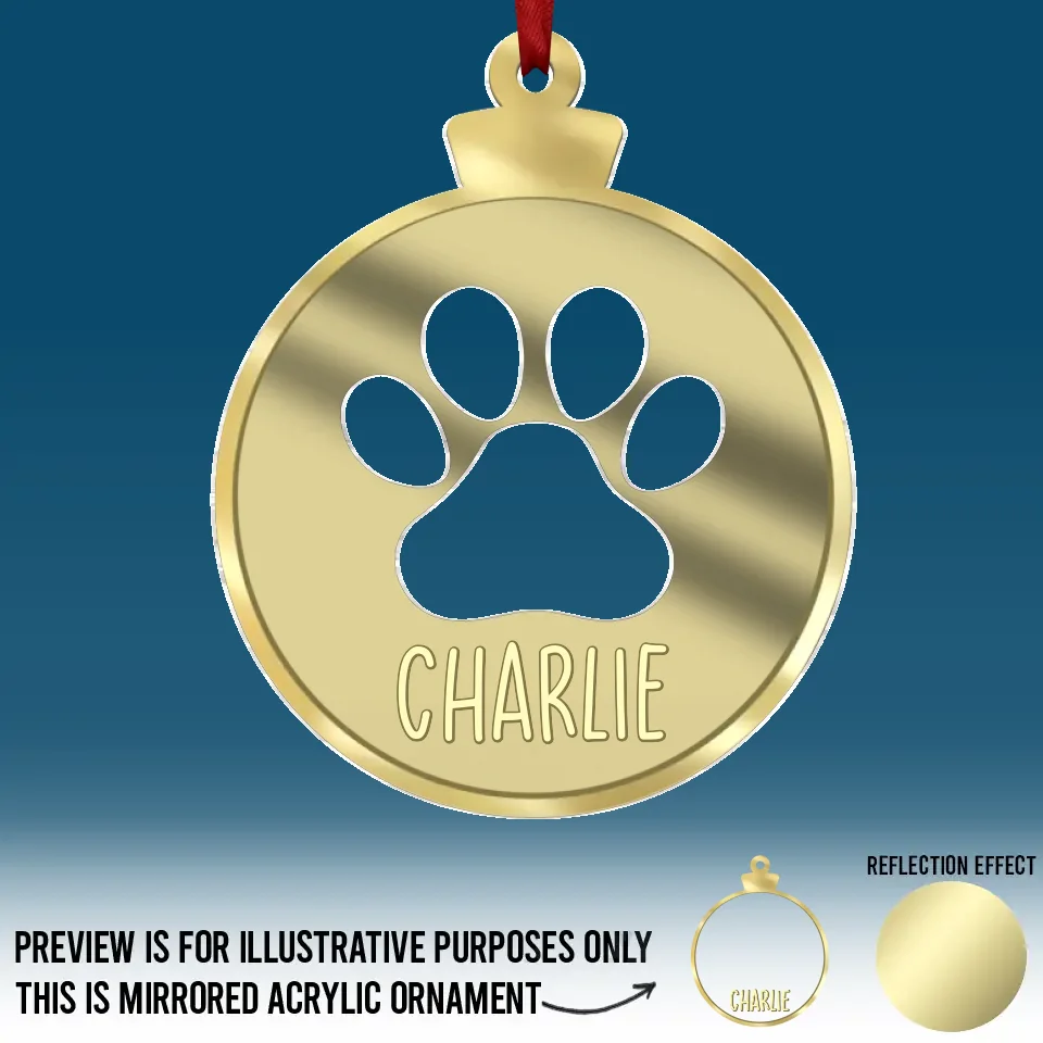 These Tiny Paws Bring Endless Joy - Dog & Cat Personalized Custom Mirrored Acrylic Ornament - Christmas Gift For Pet Owners, Pet Lovers - Image 2