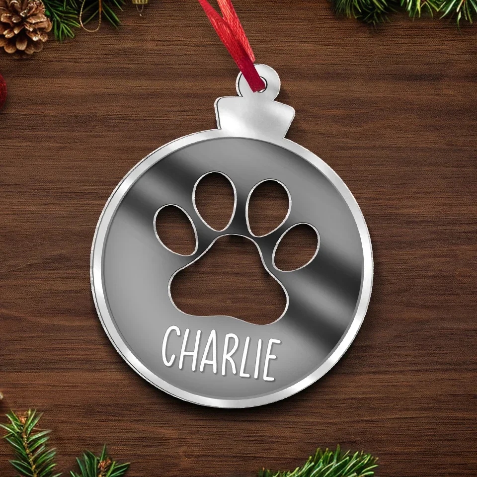 These Tiny Paws Bring Endless Joy - Dog & Cat Personalized Custom Mirrored Acrylic Ornament - Christmas Gift For Pet Owners, Pet Lovers - Image 5