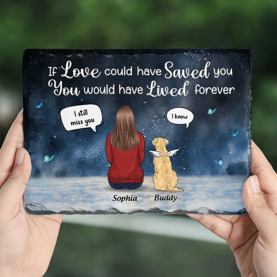 They Left Paw Prints On My Heart - Memorial Personalized Custom Rectangle Shaped Stone With Stand - Sympathy Gift For Pet Owners, Pet Lovers - Image 3