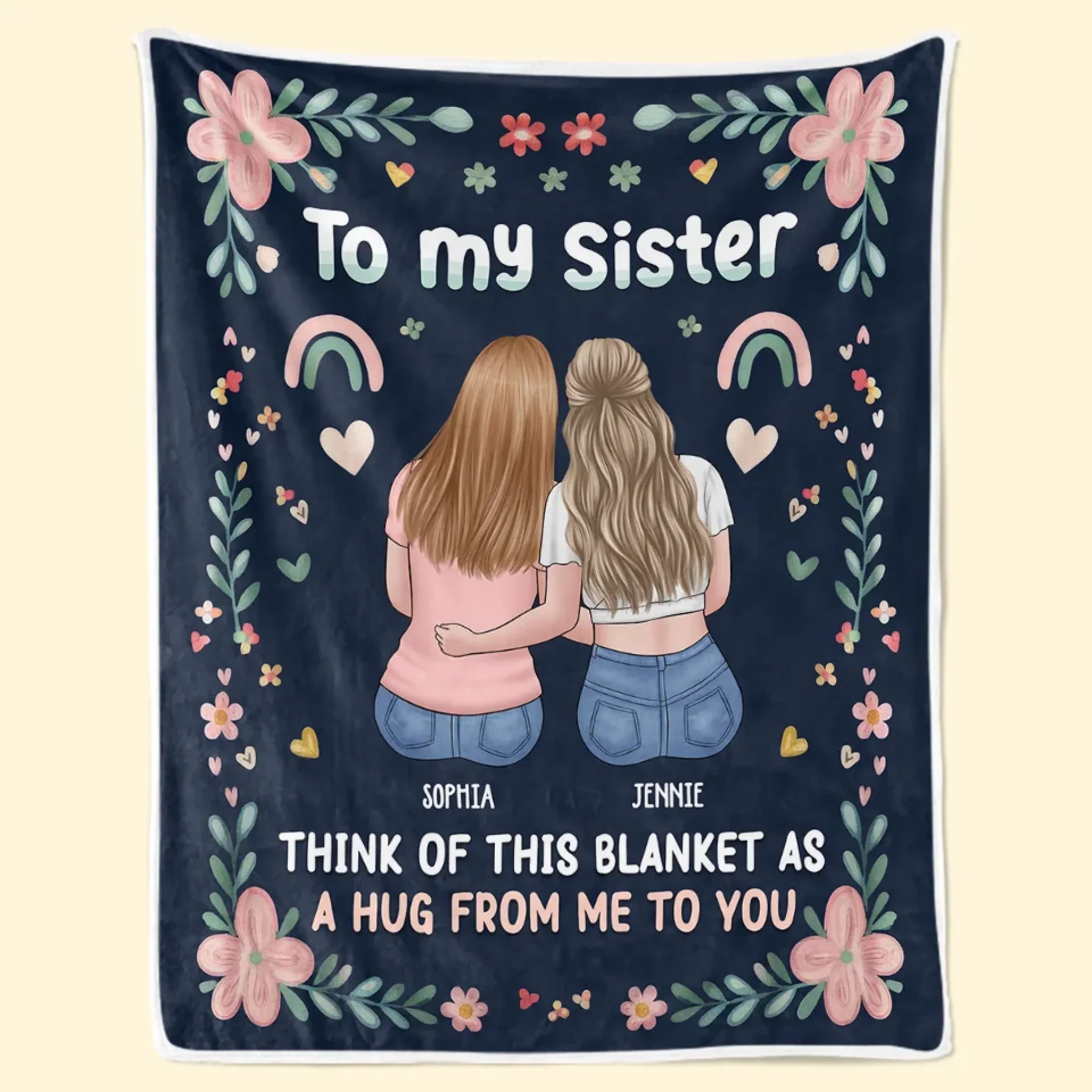 This Blanket Is A Hug From Me To You - Bestie Personalized Custom Blanket - Gift For Best Friends, BFF, Sisters