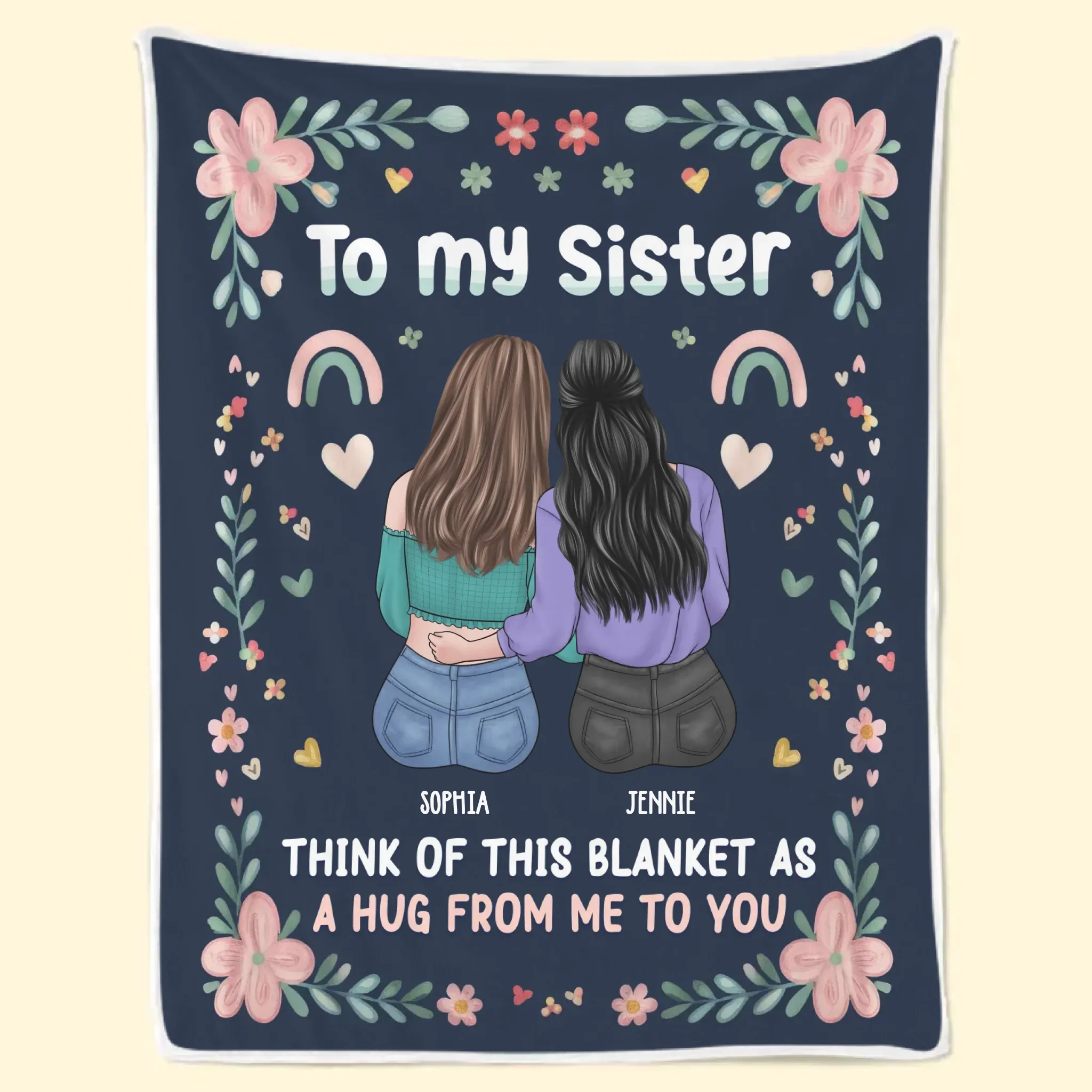 This Blanket Is A Hug From Me To You - Bestie Personalized Custom Blanket - Gift For Best Friends, BFF, Sisters - Image 2
