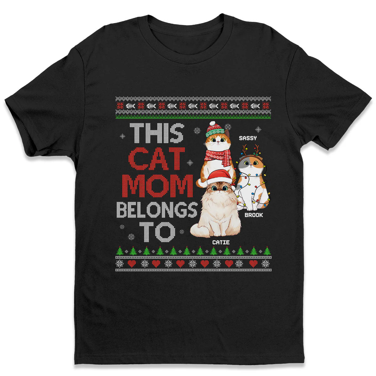 This Cat Mum Belongs To These Pretty Cats - Cat Personalized Custom Unisex T-shirt, Hoodie, Sweatshirt - Christmas Gift For Pet Owners, Pet Lovers - Image 2