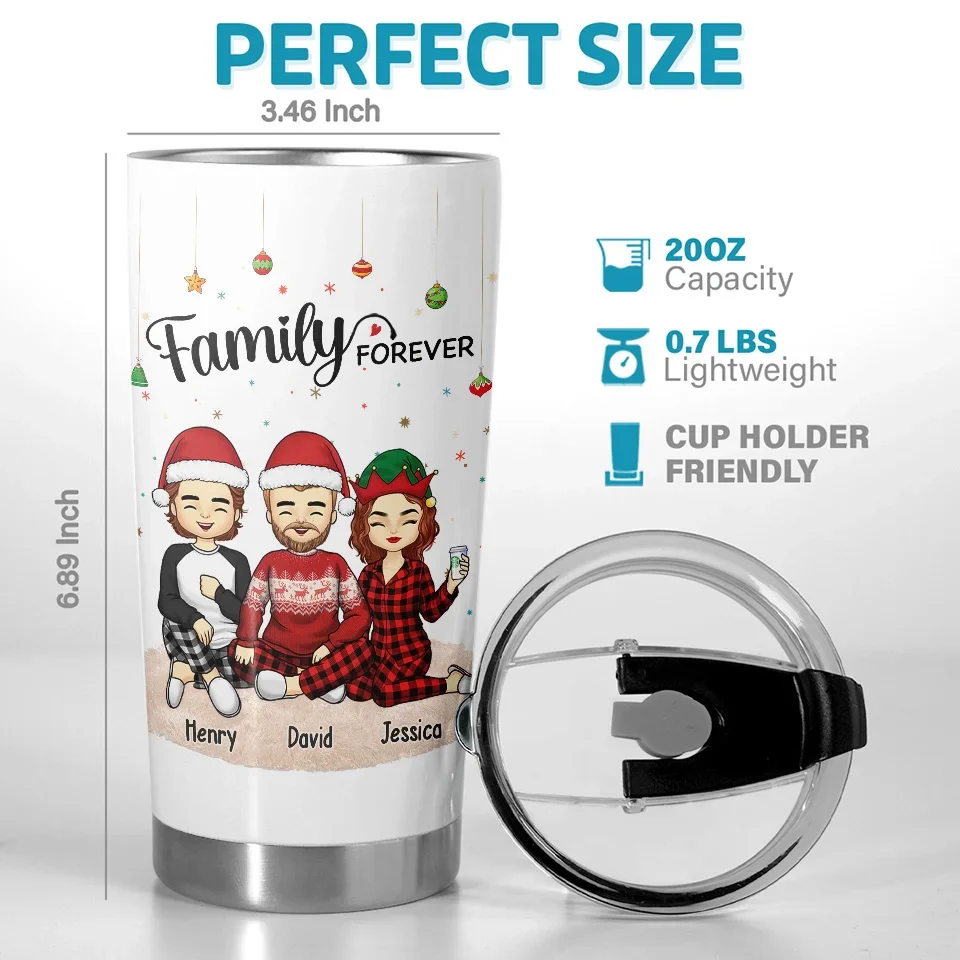 This Christmas Give The Gift Of Love And The Gift Of Joy - Family Personalized Custom Tumbler - Christmas Gift For Family Members, Siblings, Brothers, Sisters - Image 3