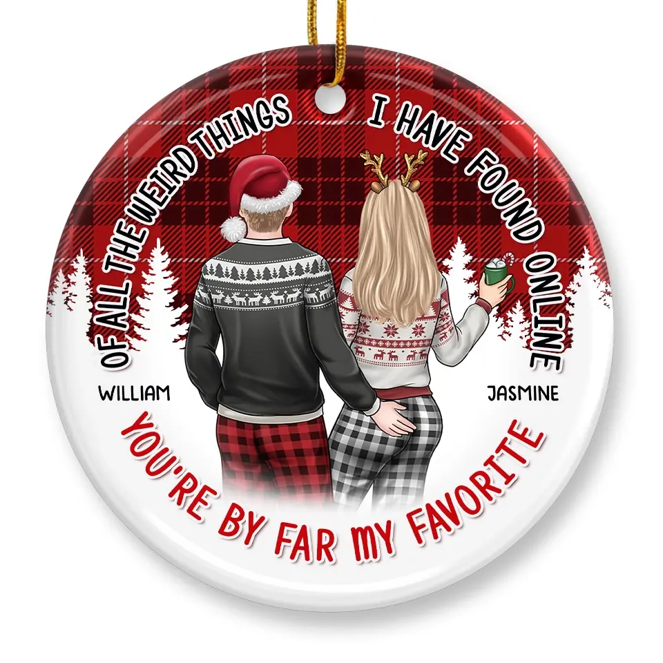This Christmas, You're My Perfect Present - Couple Personalized Custom Ornament - Ceramic Round Shaped - Christmas Gift For Husband Wife, Anniversary - Image 4