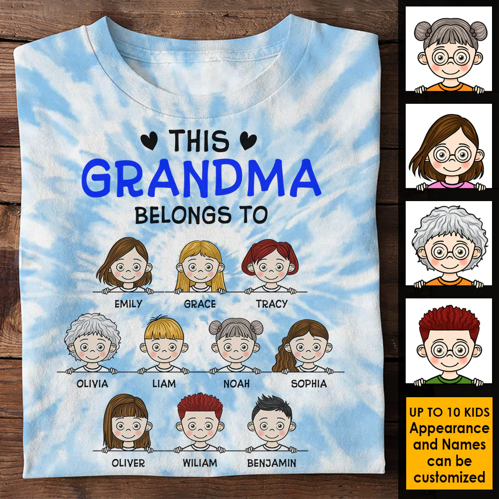 This Cool Grandma Belongs To Grandkids - Gift For Grandma, Personalized Unisex All-Over Printed T-Shirt - Image 4